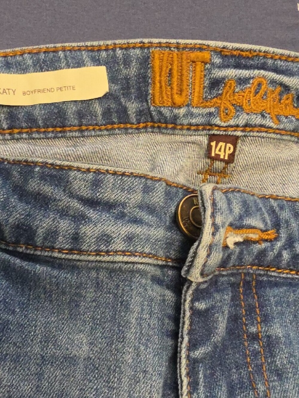 Kut from the Kloth Light Wash Distressed Boot Cut Jeans - Picture 2 of 8